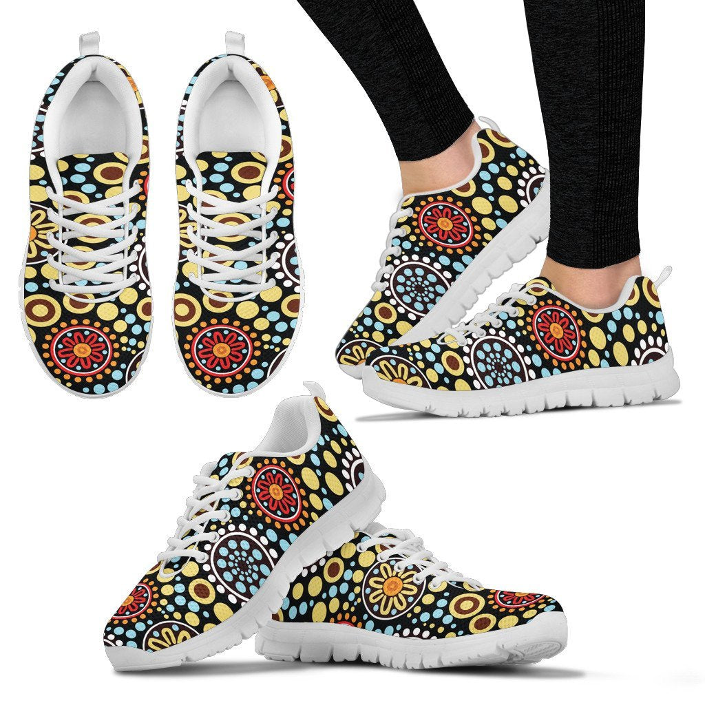 Aboriginal Sneakers, Indigenous Patterns Bohemian Color Art - 08 - Vibe Hoodie Shop