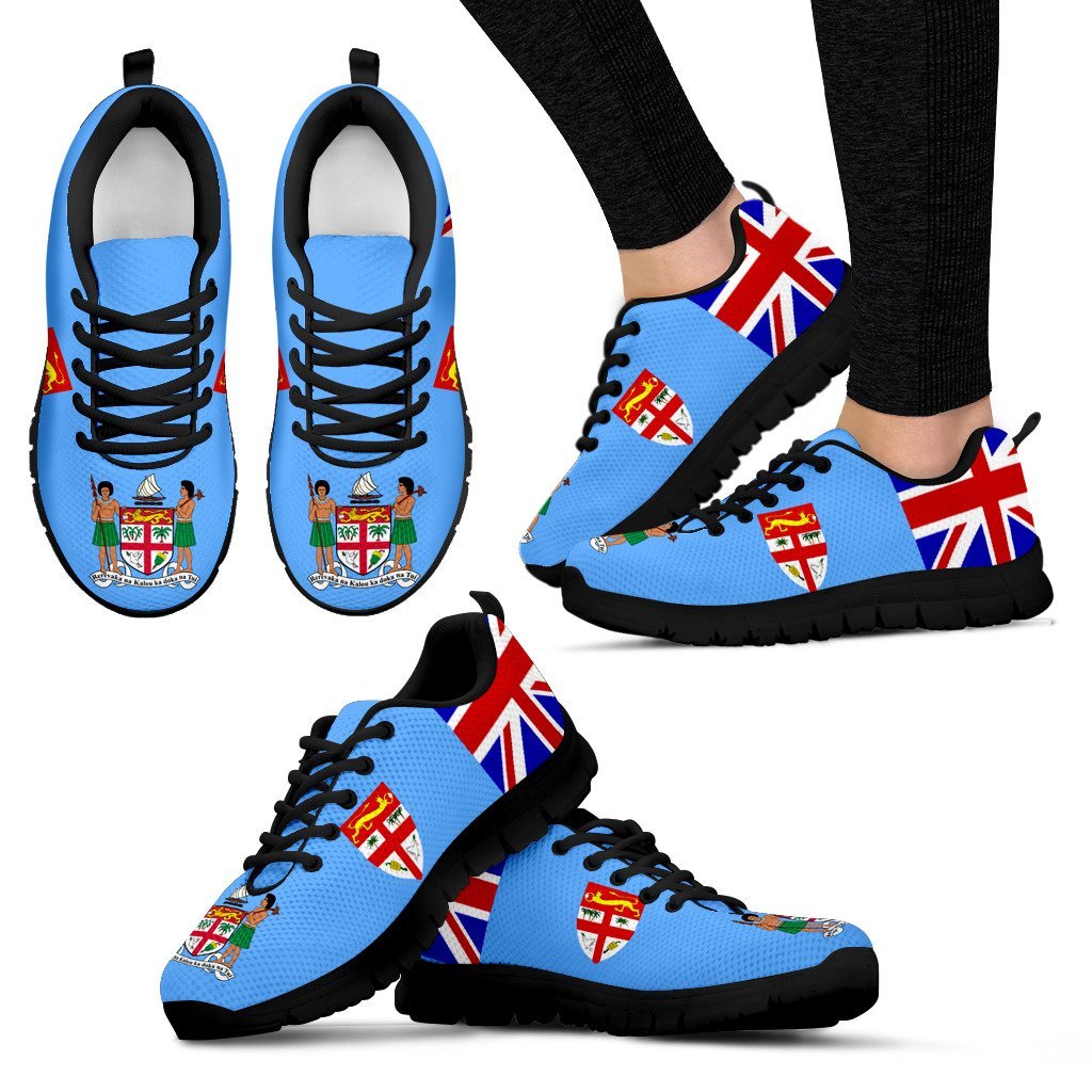 Fiji Flag And Coat Of Arms Men's / Women's Sneakers (Shoes) - Vibe Hoodie Shop