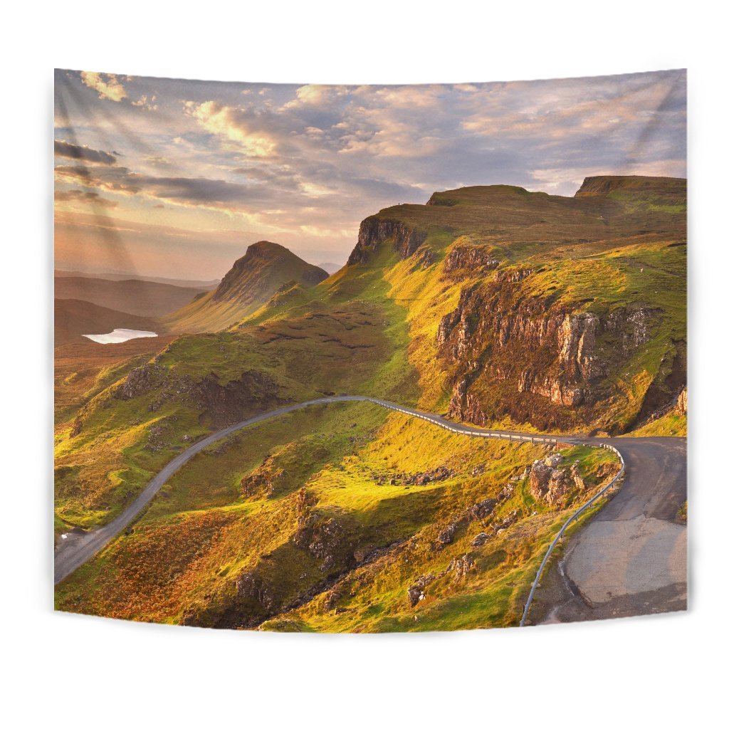 Scotland Sunrise Quiraing on the Isle of Skye Tapestry - Vibe Hoodie Shop