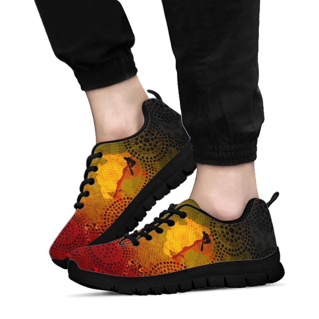 Aboriginal Sneakers, Australian Map with Indigenous Color - Vibe Hoodie Shop