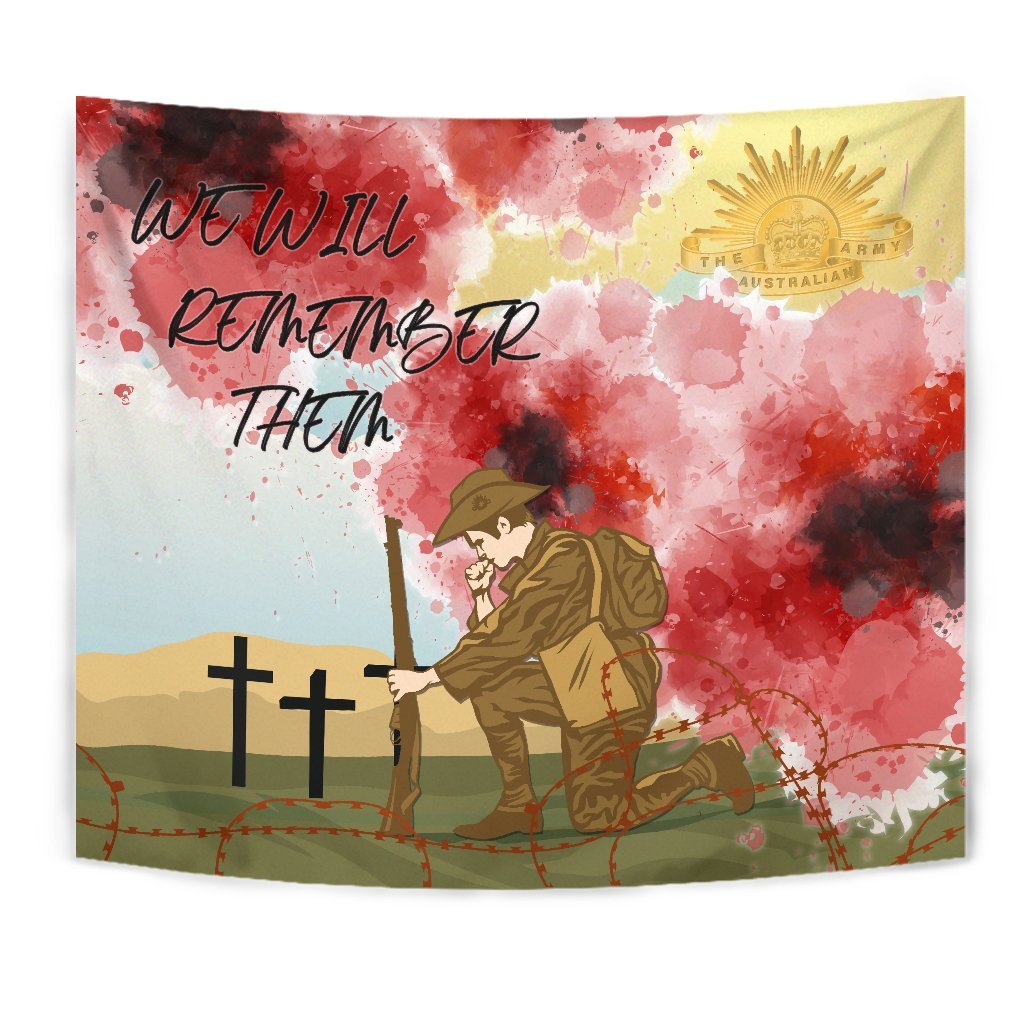 ANZAC Day Tapestry - We Will Remember Them - Vibe Hoodie Shop