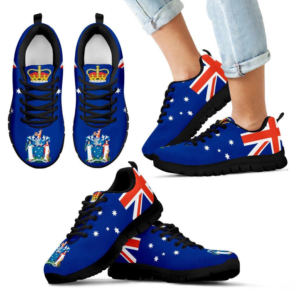 Sneakers - Australia Fag Shoes Victoria Flag And Coat Of Arms - Unisex - Vibe Hoodie Shop