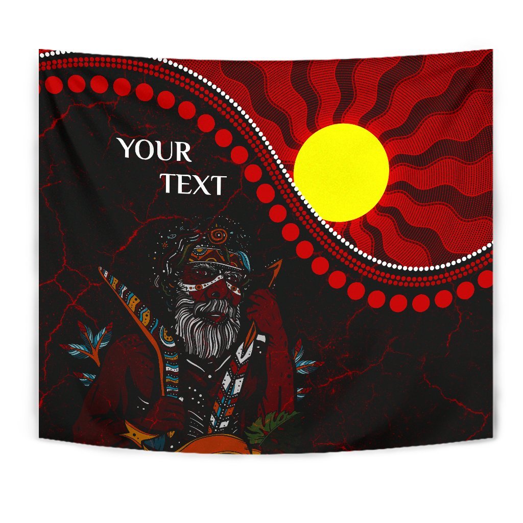 Custom Aboriginal Tapestry - Indigenous People And Sun - Vibe Hoodie Shop