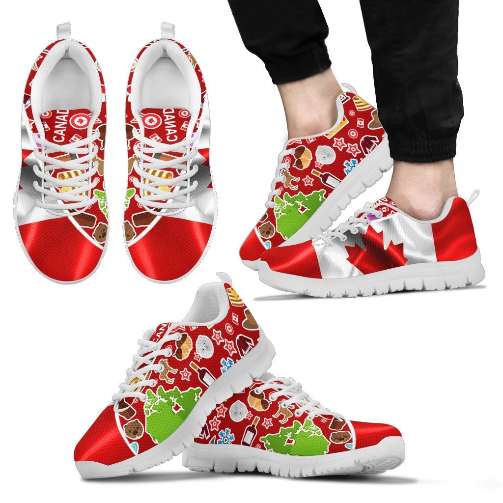 Canada Symbol Pattern Sneakers - Vibe Hoodie Shop