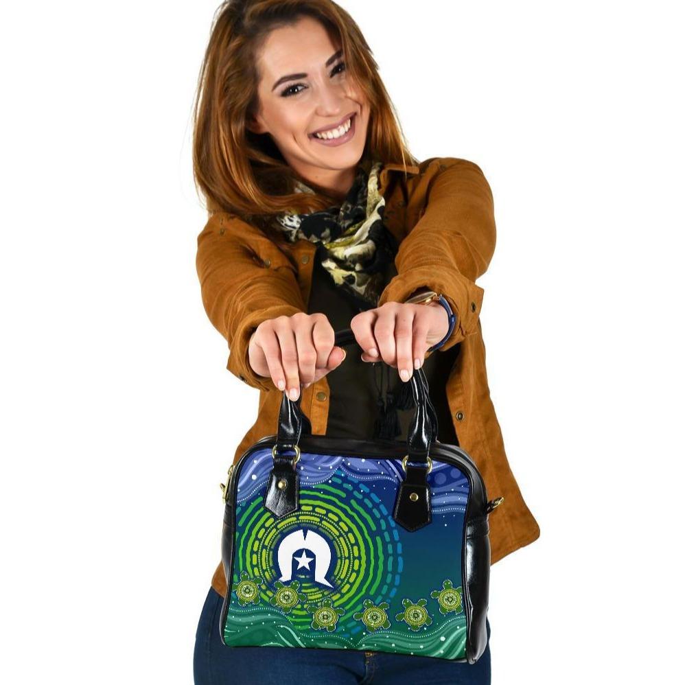 Torres Strait Islanders Shoulder Handbag - Aboriginal Turtle - Vibe Hoodie Shop