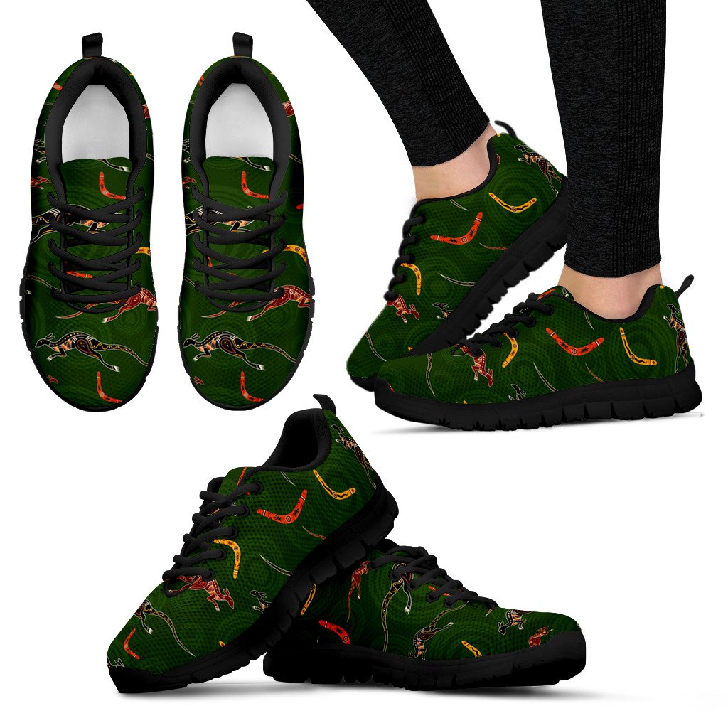 Aboriginal Sneakers, Patterns Boomerang Aboriginal Kangaroo - Vibe Hoodie Shop