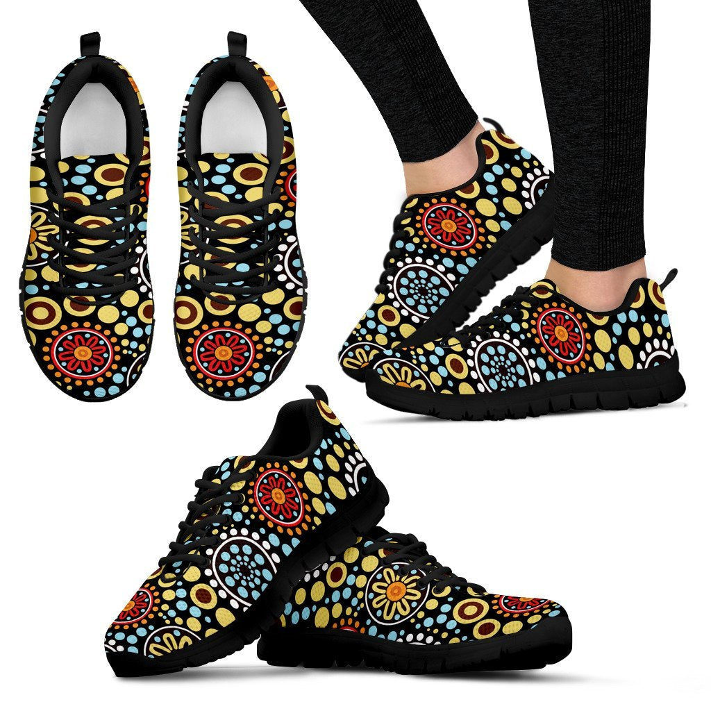 Aboriginal Sneakers, Indigenous Patterns Bohemian Color Art - 08 - Vibe Hoodie Shop