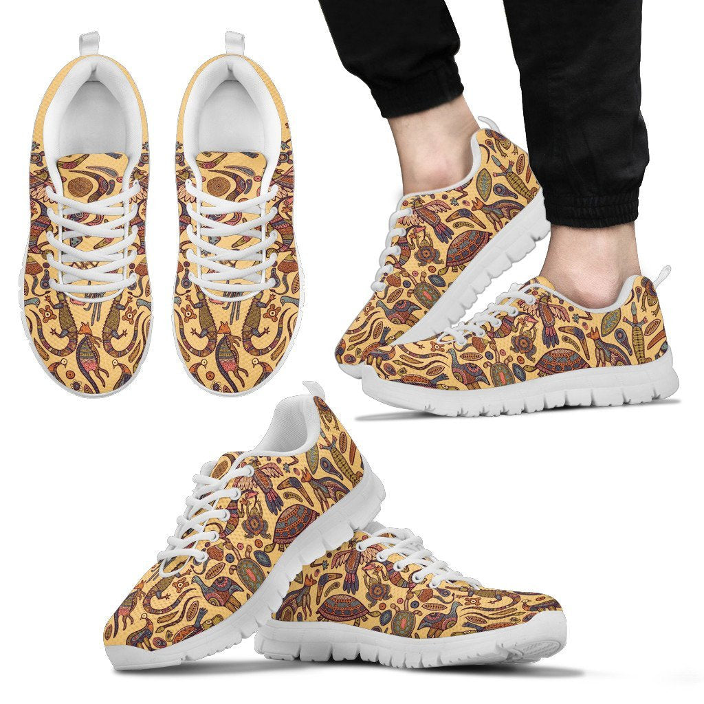 Aboriginal Sneakers, Koala Kangaroo Patterns Australian Animals - Vibe Hoodie Shop