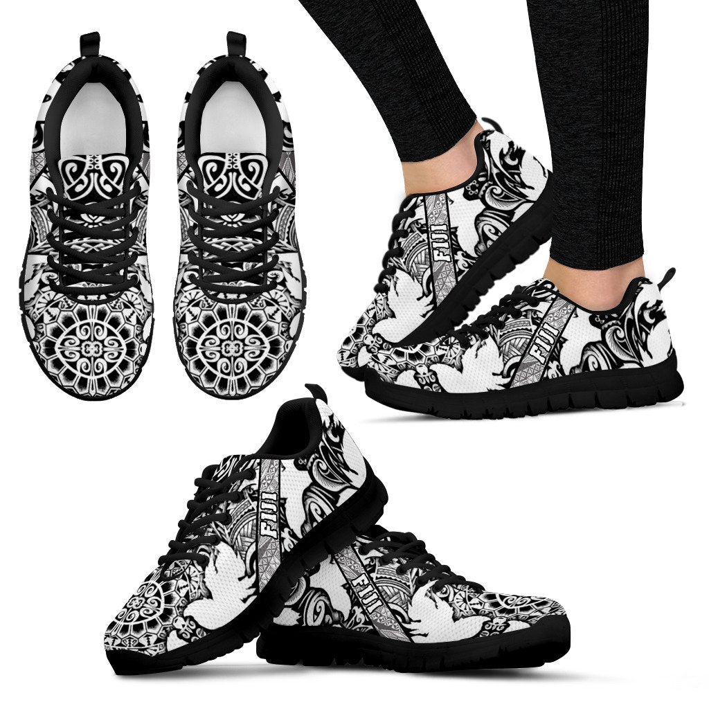 Fiji Poly Tribal Sneakers Black And White Beautiful - Vibe Hoodie Shop