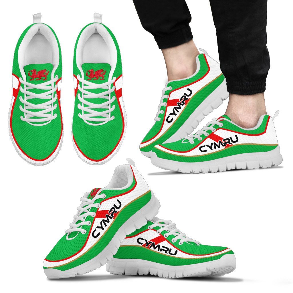 Cymru Wales Flag Color Sneakers - Vibe Hoodie Shop