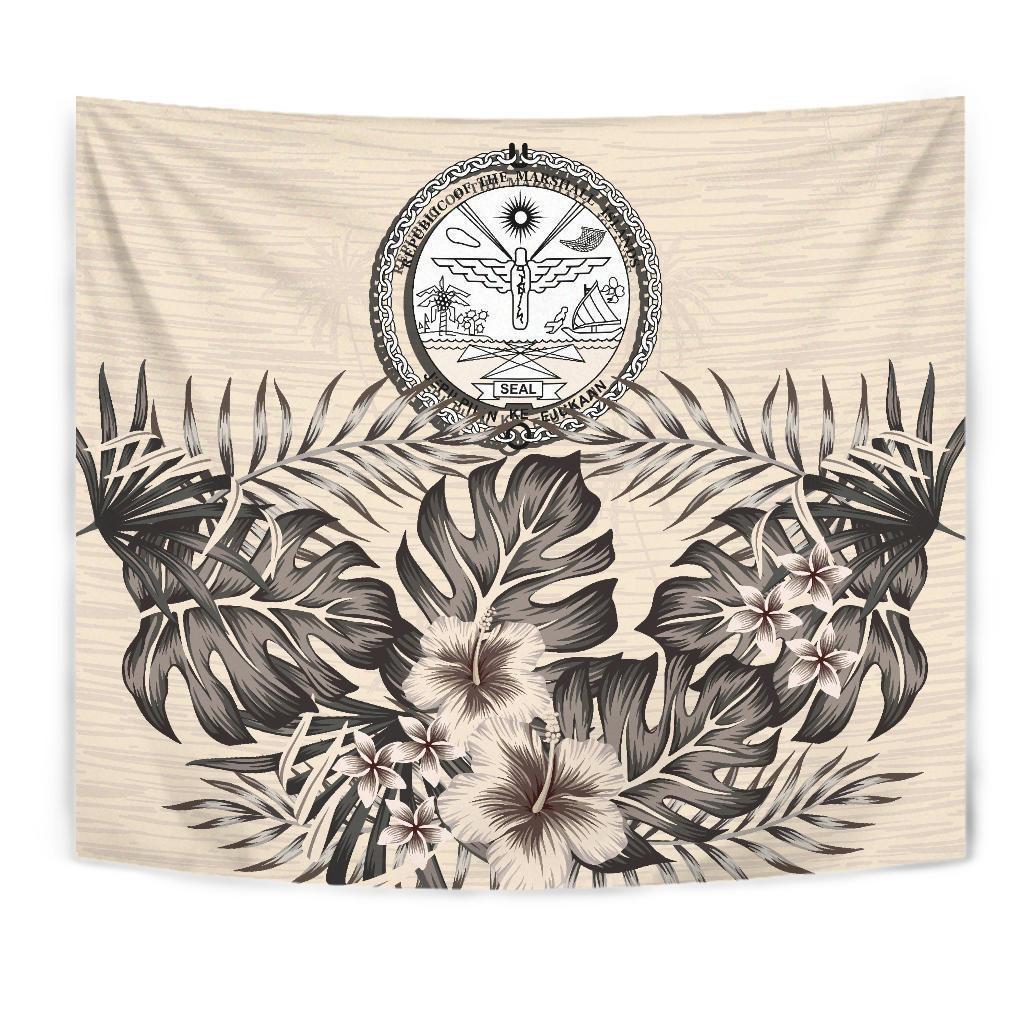 Marshall Islands Tapestry - The Beige Hibiscus - Vibe Hoodie Shop