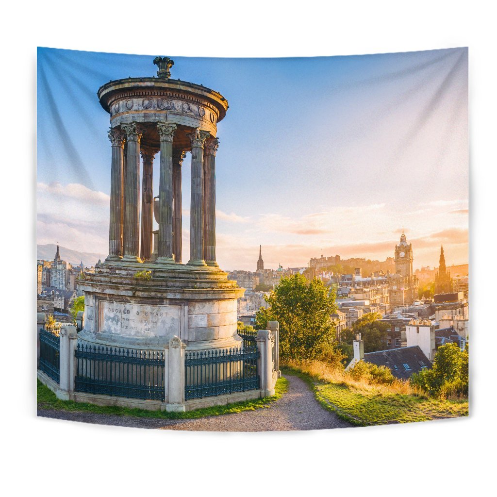 Scotland Calton Hill at Sunset Tapestry - Vibe Hoodie Shop