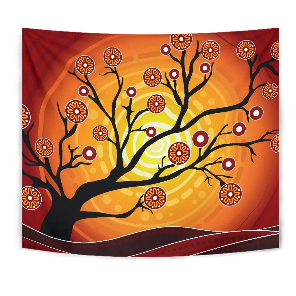 Aboriginal Tapestry - Tree In Spring Season - Vibe Hoodie Shop