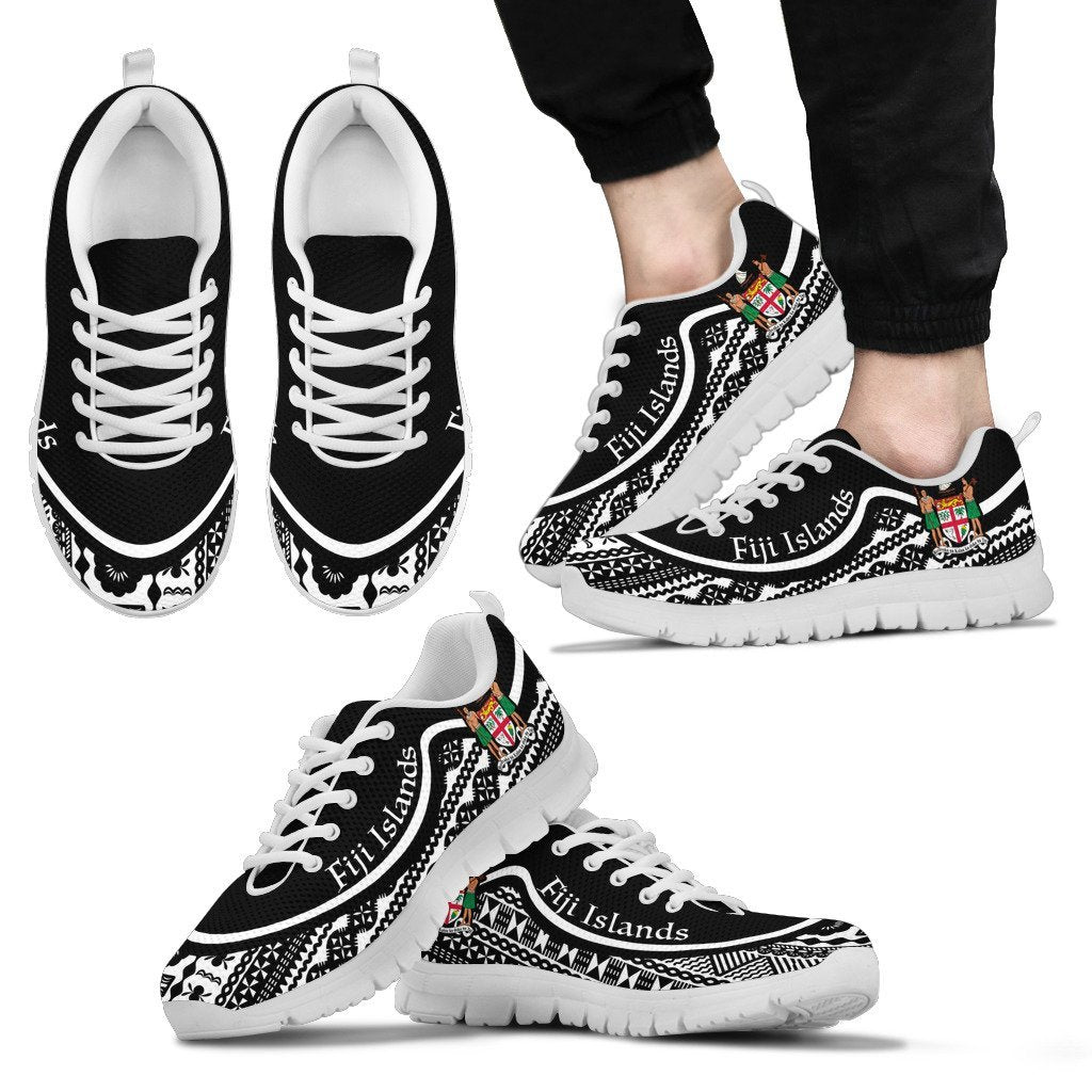 Fiji Islands Wave Sneakers Black White Color - Vibe Hoodie Shop