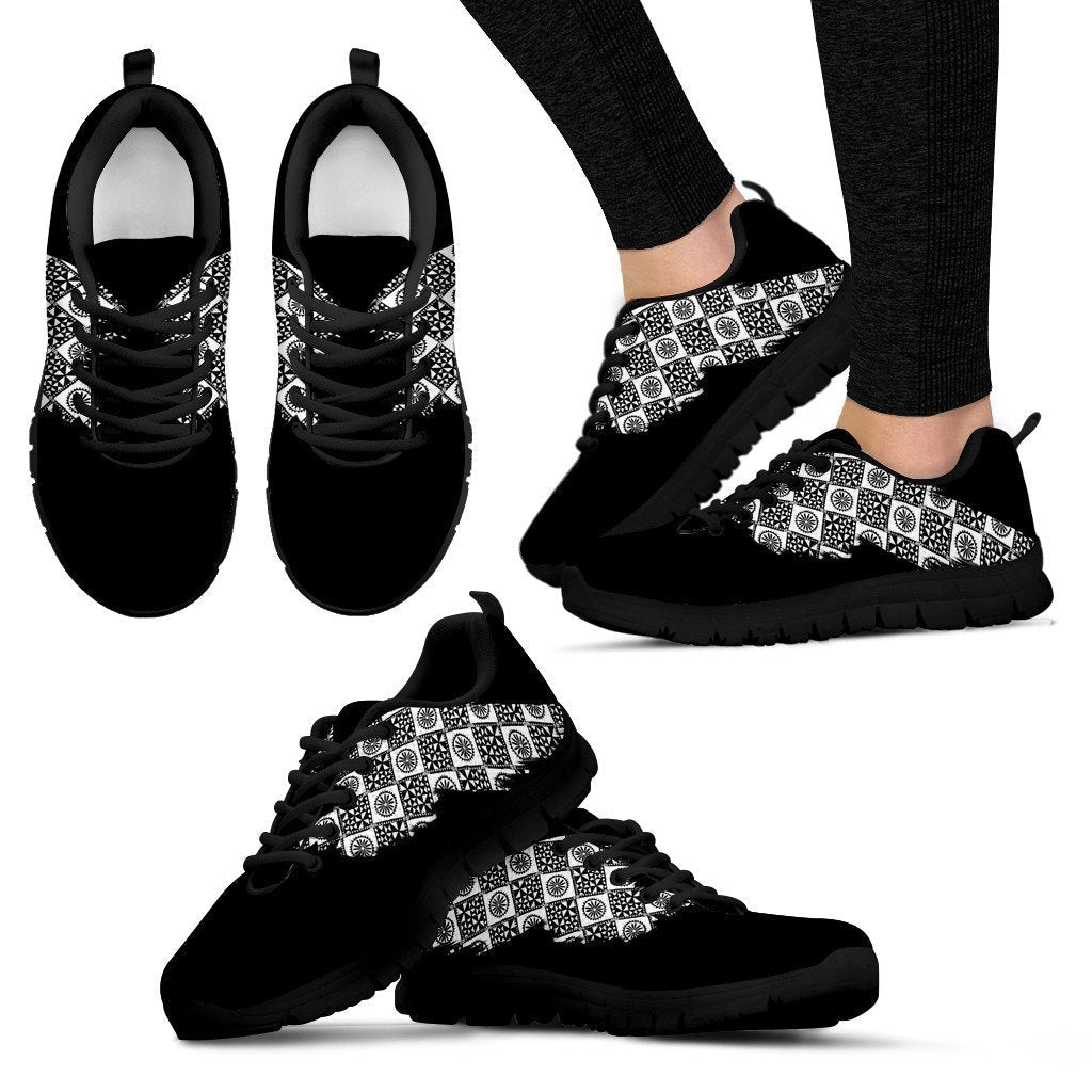 Fiji Tapa Check New Shop Wings Black Style Men's / Women's Sneakers (Shoes) - Vibe Hoodie Shop