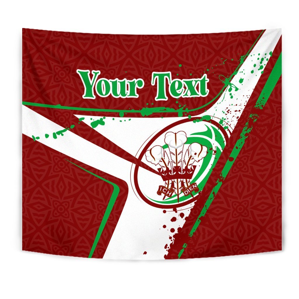 (Custom Text) Wales Rugby Personalised Tapestry - Welsh Rugby - Vibe Hoodie Shop