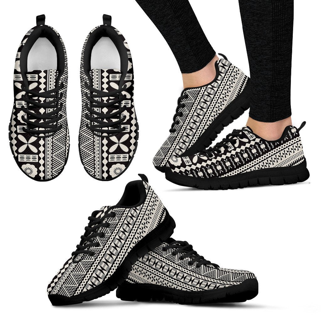 Fiji - Fijian Tapa Pattern Men's/Women's Sneakers (Shoes) - Vibe Hoodie Shop