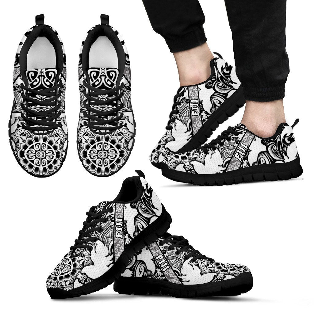 Fiji Poly Tribal Sneakers Black And White Beautiful - Vibe Hoodie Shop