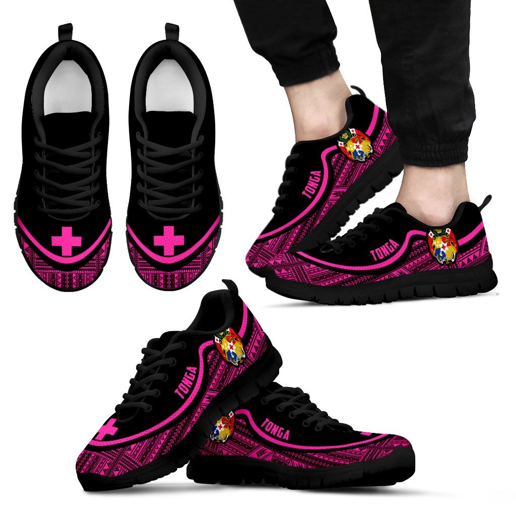 Tonga Wave Sneakers - Polynesian Pattern Pink Color - Vibe Hoodie Shop