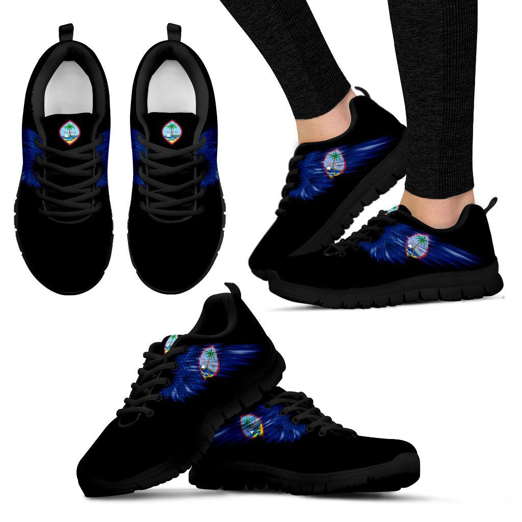 Guam Islands Shoes - Guam Wings Sneakers (Black Version) - Vibe Hoodie Shop