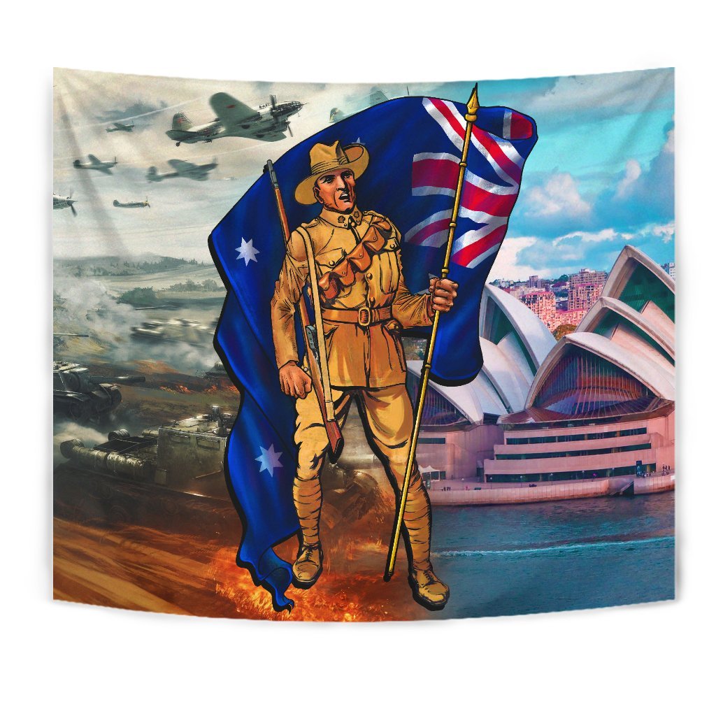 ANZAC Tapestry - Australian Soldier - Vibe Hoodie Shop