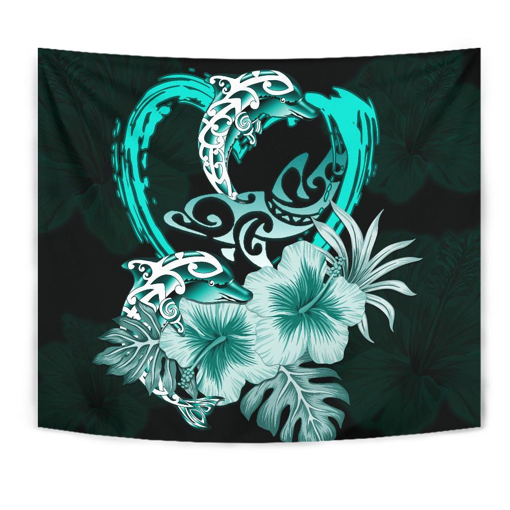 Hibiscus Tapestry I Love Dophins - Vibe Hoodie Shop