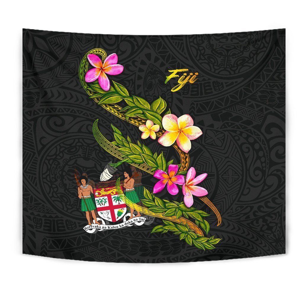 Fiji Polynesian Tapestry - Plumeria Tribal - Vibe Hoodie Shop