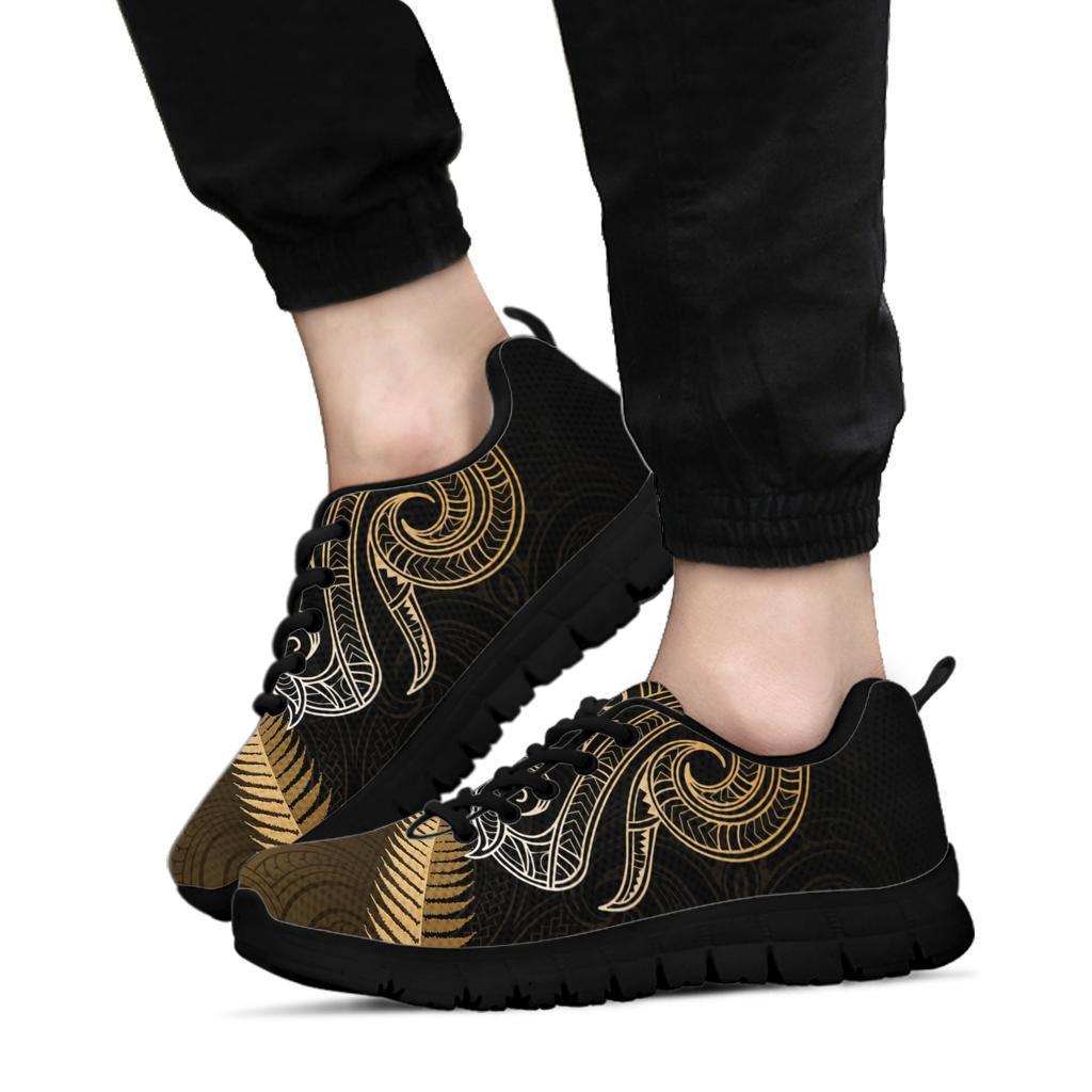 Maori Manaia New Zealand Sneakers Gold - Vibe Hoodie Shop