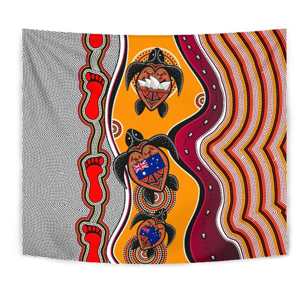 Aboriginal Tapestry - Aboriginal Patterns Turtle - Vibe Hoodie Shop