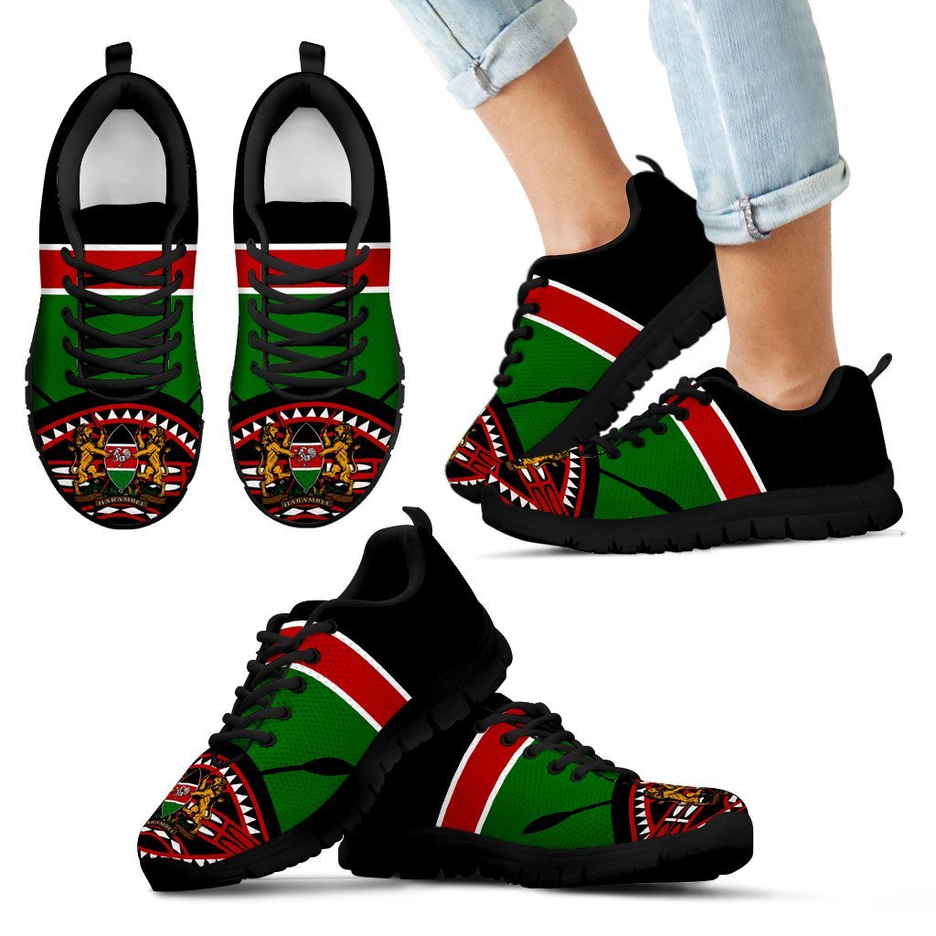 Kenya Rugby Lion Sneakers Maasai Shield - Vibe Hoodie Shop