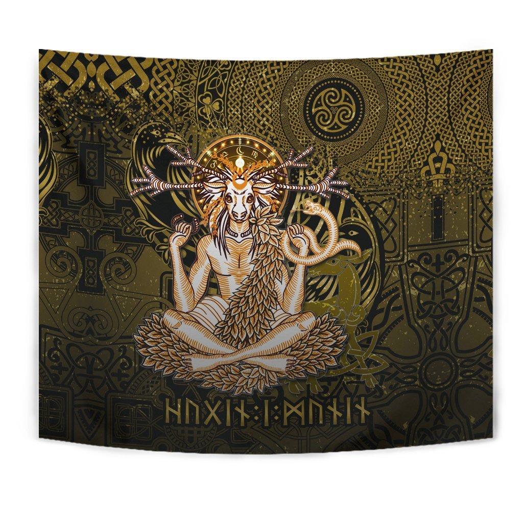 Cernunnos Goddess Tapestry - Celtic God of the Forest - Vibe Hoodie Shop