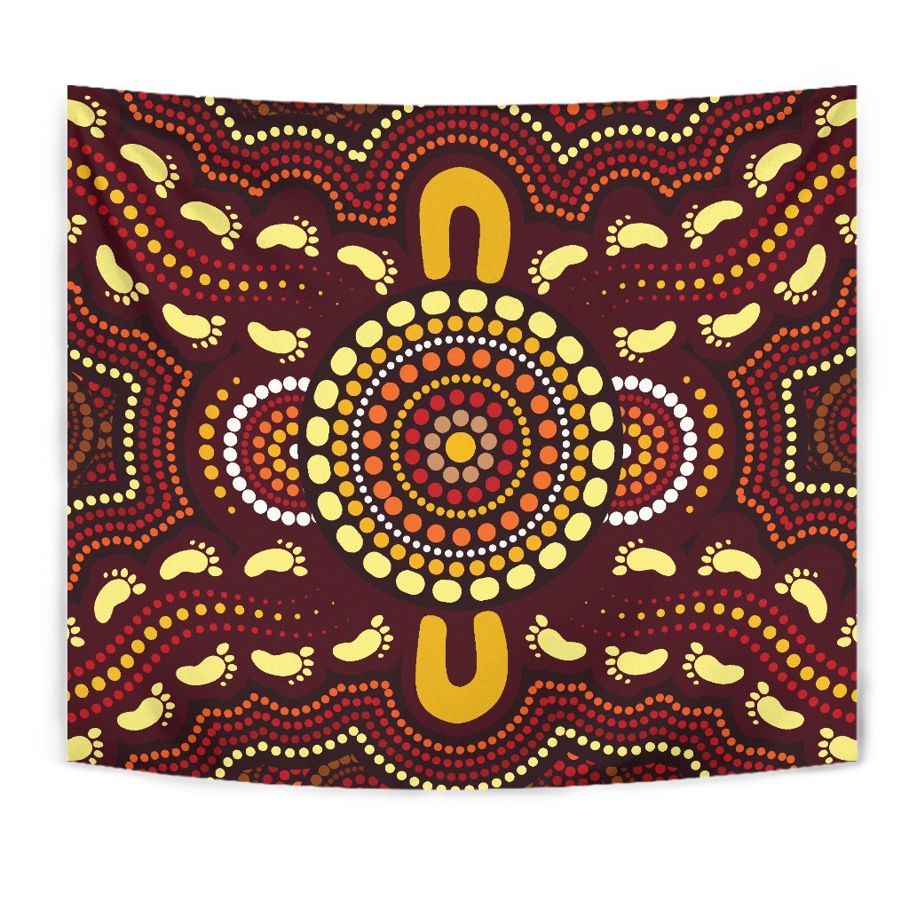 Aboriginal Tapestry, Indigenous Circle Footprint - Vibe Hoodie Shop