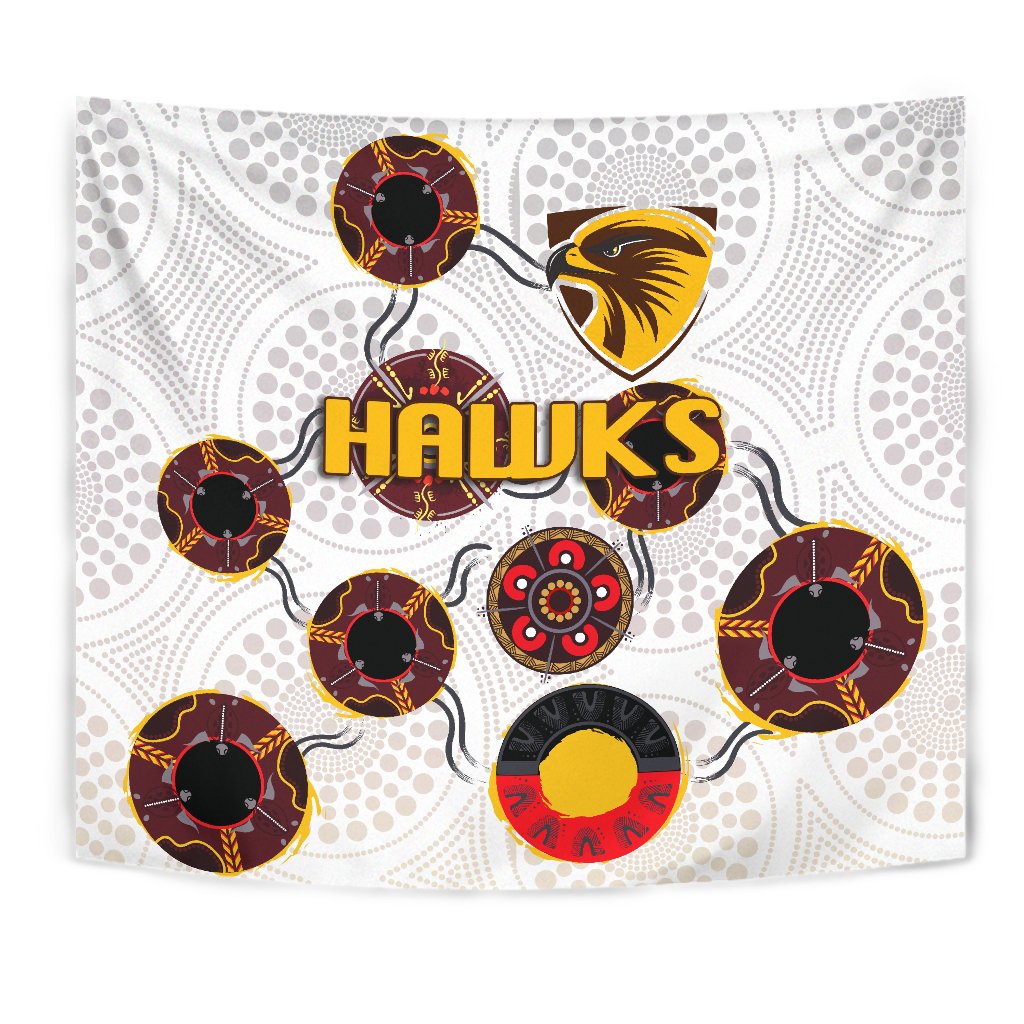 Hawthorn Tapestry Hawks Indigenous - White - Vibe Hoodie Shop