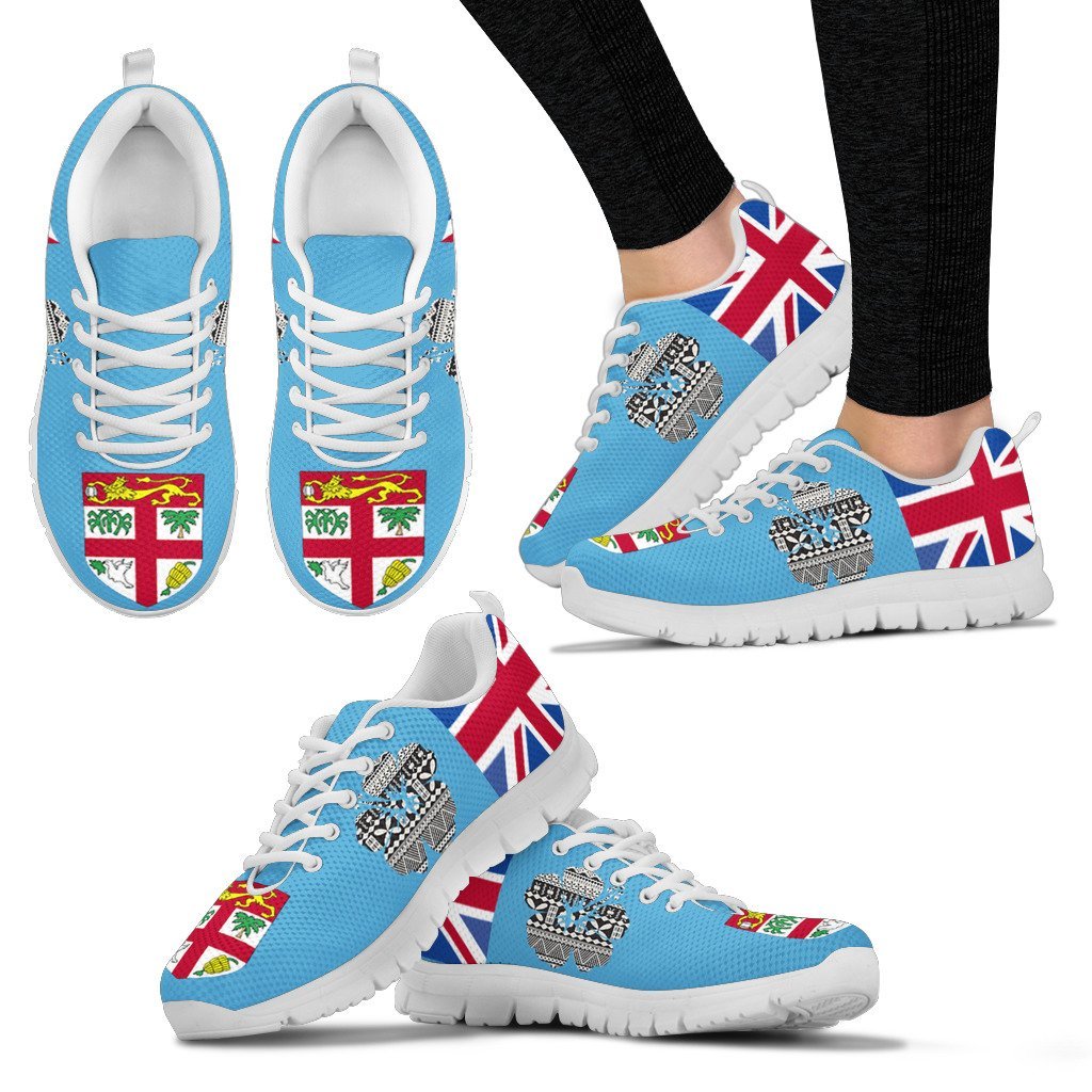 Fiji - Fijian Flag Tapa Hibiscus Men's / Women's Sneakers (Shoes) - Vibe Hoodie Shop