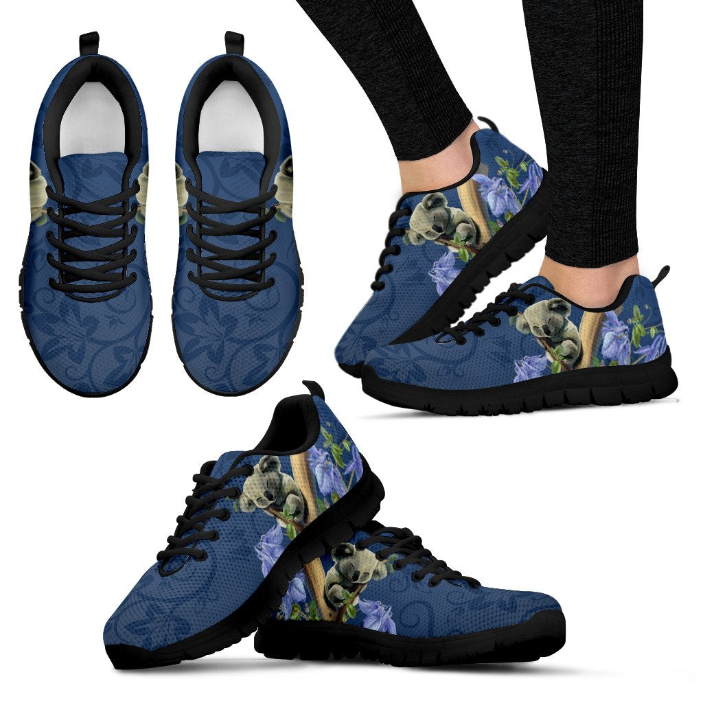 Australia Sneakers - Koala Sleep Shoes Bluebell Flower Patterns - Unisex - Vibe Hoodie Shop