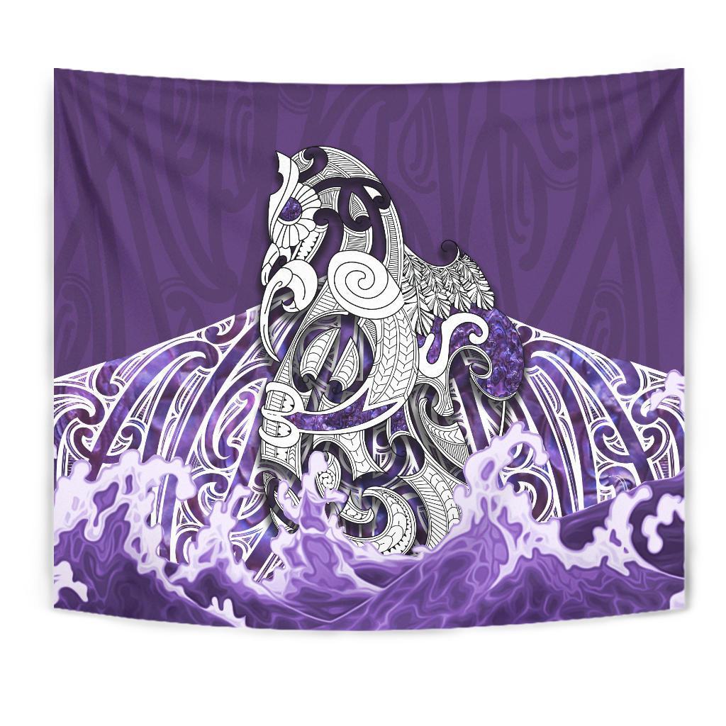 Maori Manaia The Blue Sea Tapestry, Purple - Vibe Hoodie Shop