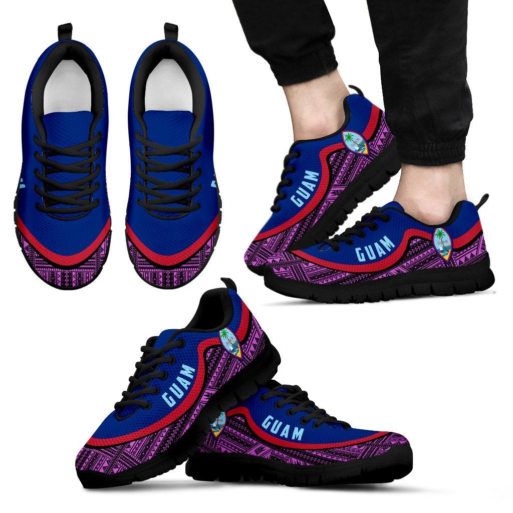 Guam Wave Sneakers - Polynesian Pattern Purple Color - Vibe Hoodie Shop