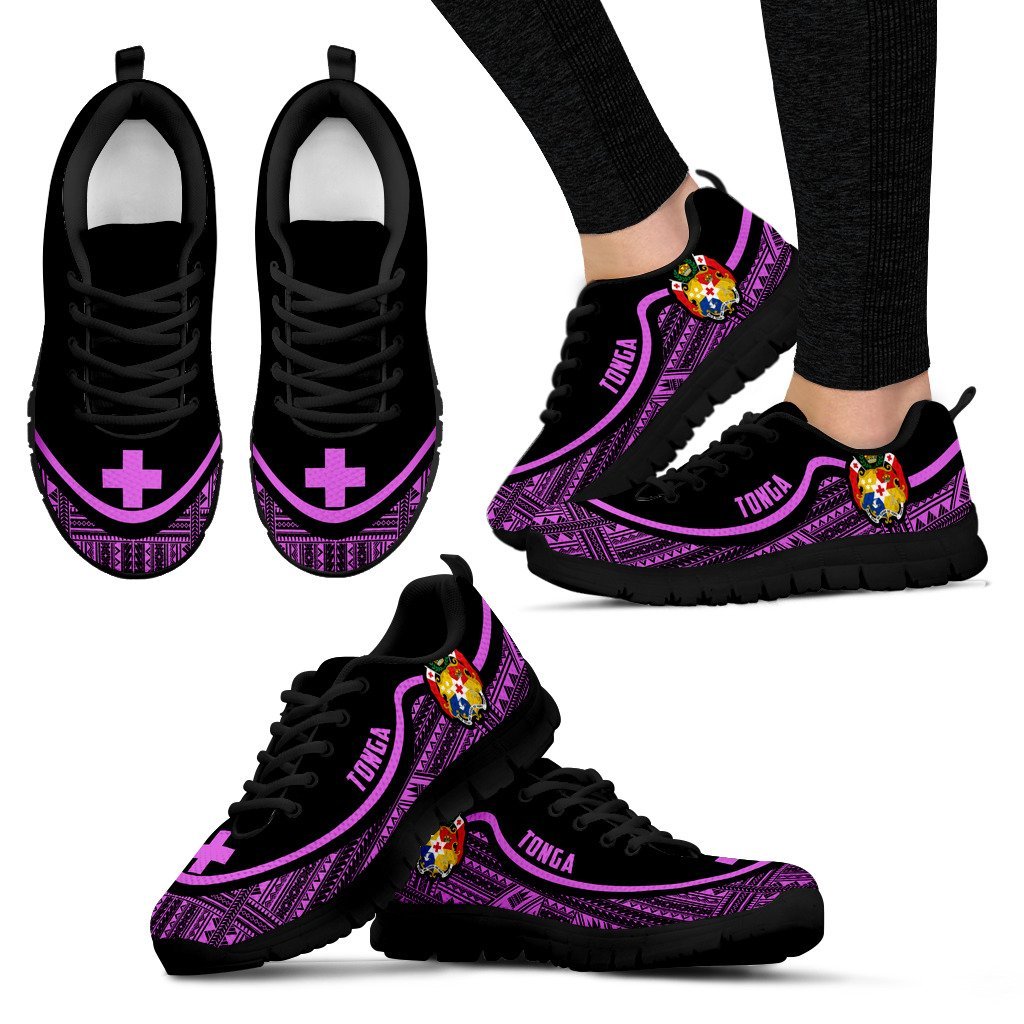 Tonga Wave Sneakers - Polynesian Pattern Purple Color - Vibe Hoodie Shop