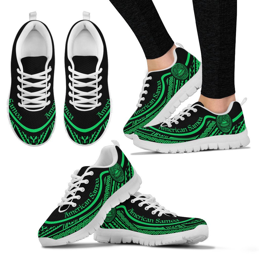 American Samoa Wave Sneakers Green Color - Vibe Hoodie Shop