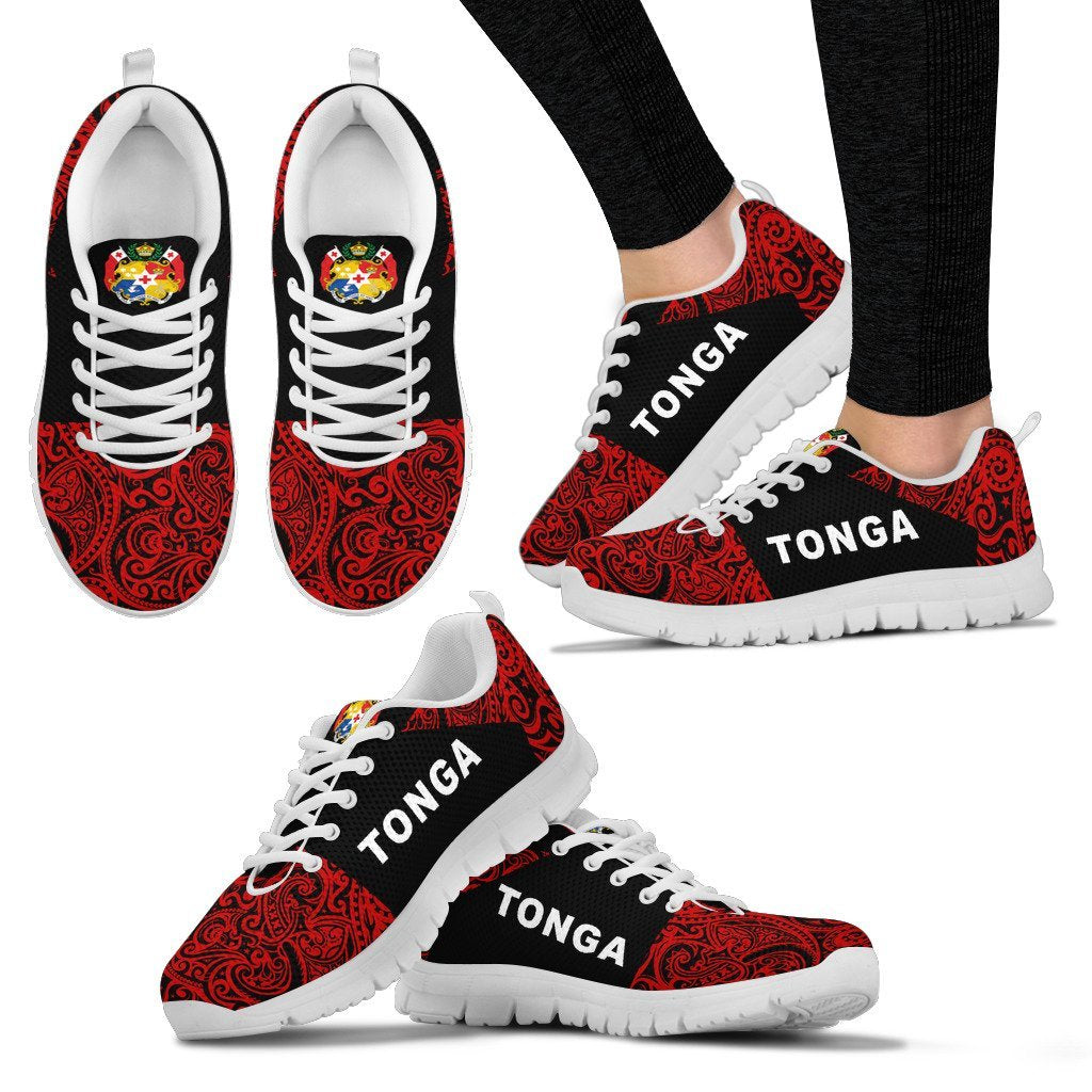 Tonga Sneakers Polynesian Half Style Black - Vibe Hoodie Shop