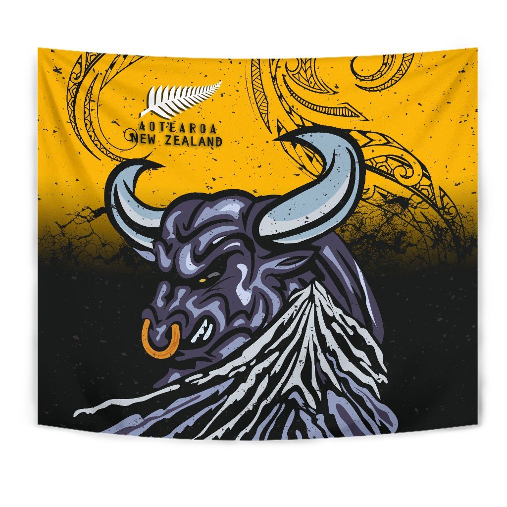 New Zealand Maori Tapestry Taranaki Bull - Vibe Hoodie Shop