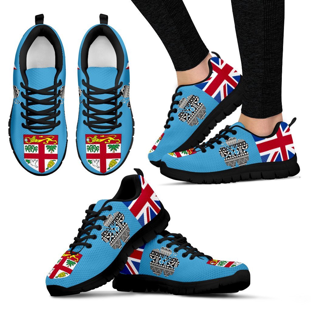 Fiji - Fijian Flag Tapa Hibiscus Men's / Women's Sneakers (Shoes) - Vibe Hoodie Shop