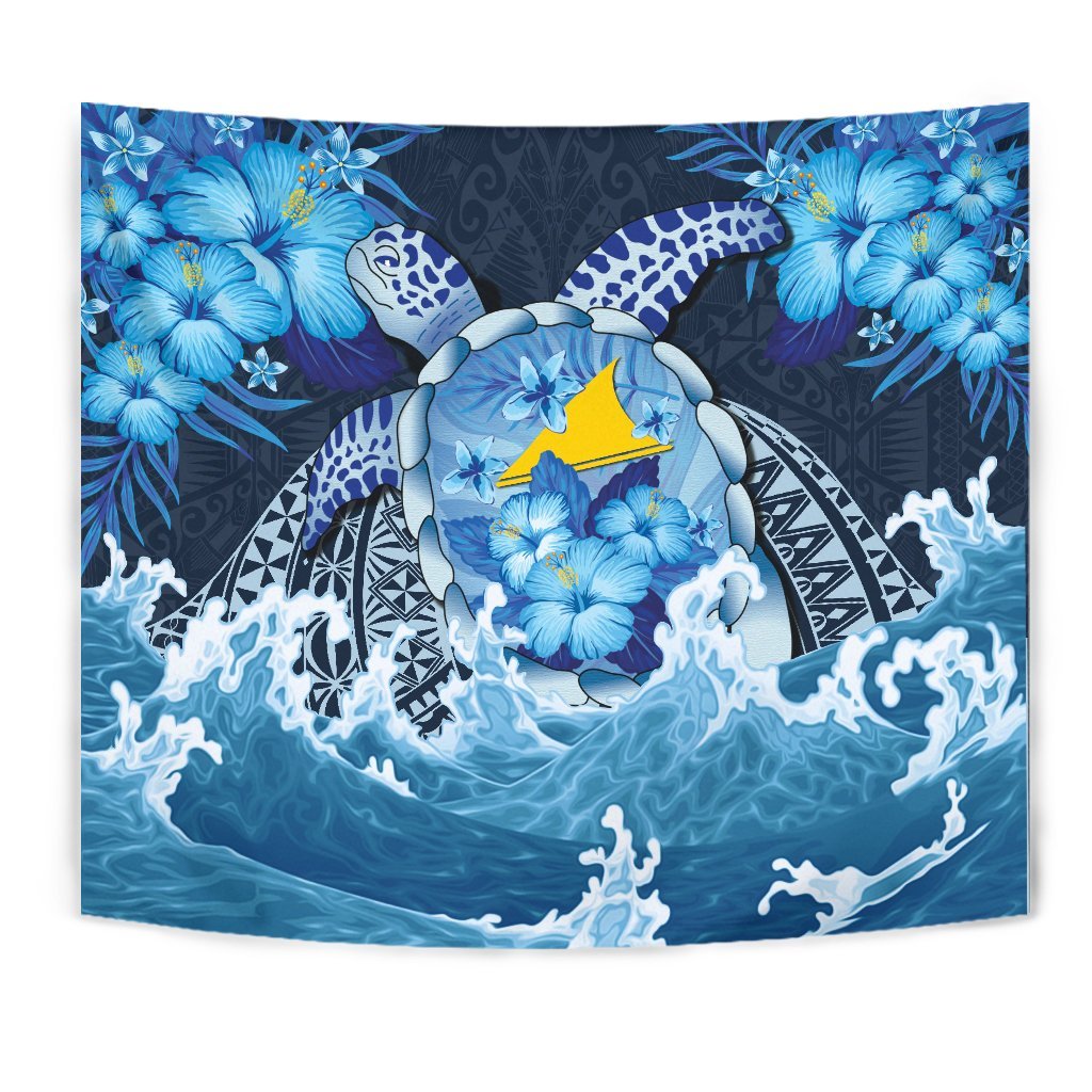 Tokelau Polynesian Sea Turtle Hibiscus Tapestry - Vibe Hoodie Shop