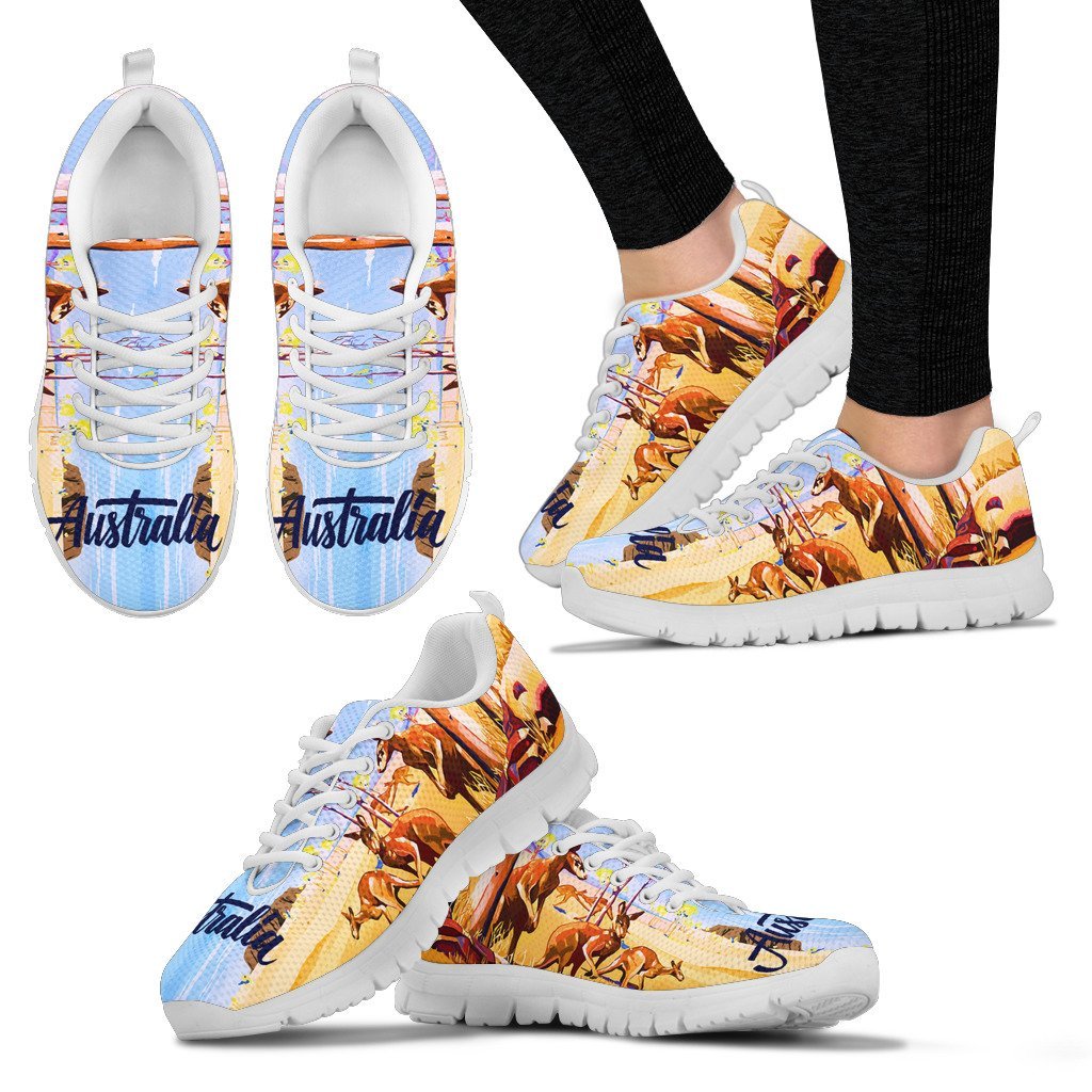 Sneakers - Kangaroo Shoes Uluru Landscape Art - Unisex - Vibe Hoodie Shop