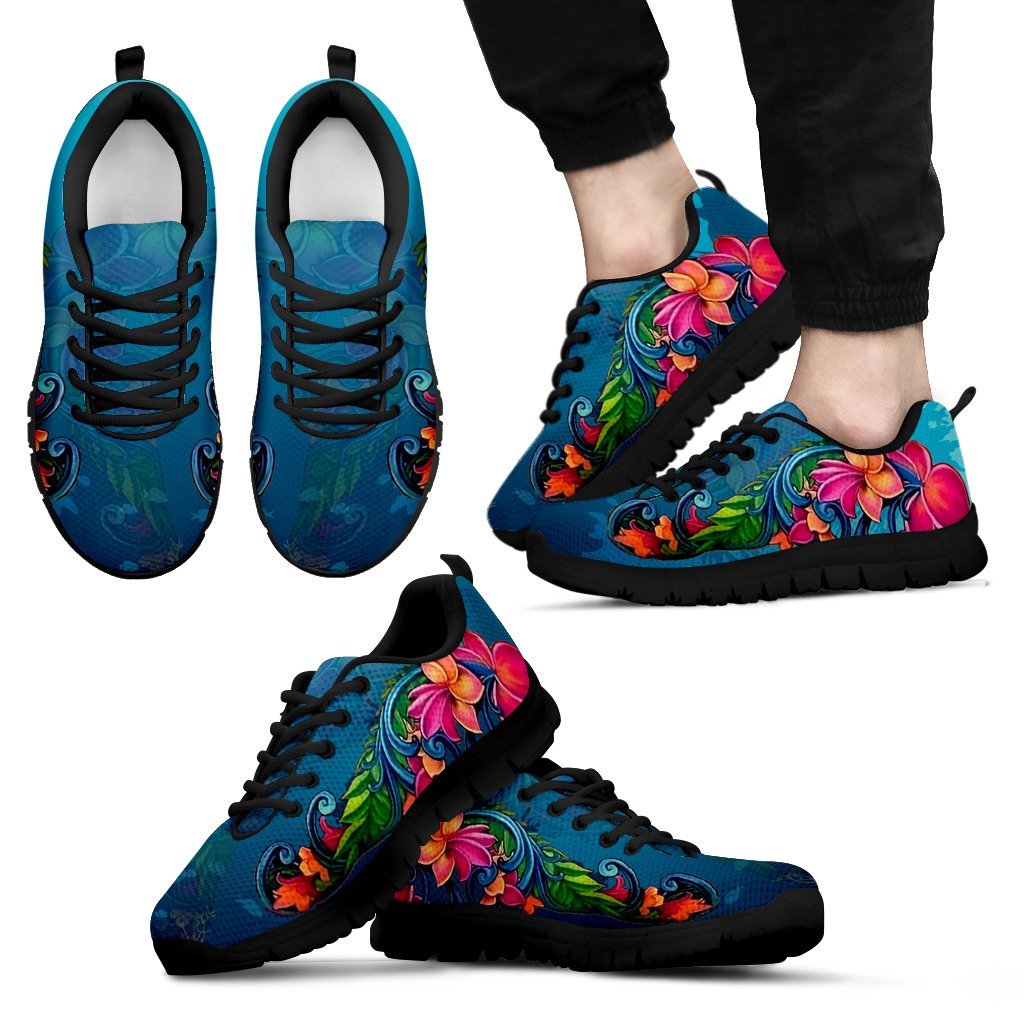 Fiji Shoes - Plumeria Men's/Women's Sneakers - Vibe Hoodie Shop