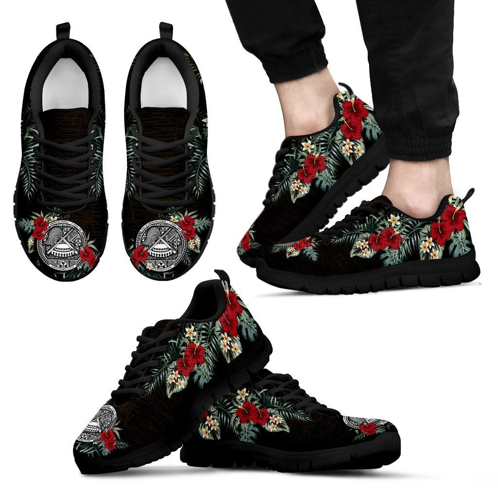 American Samoa Hibiscus Sneakers - Vibe Hoodie Shop