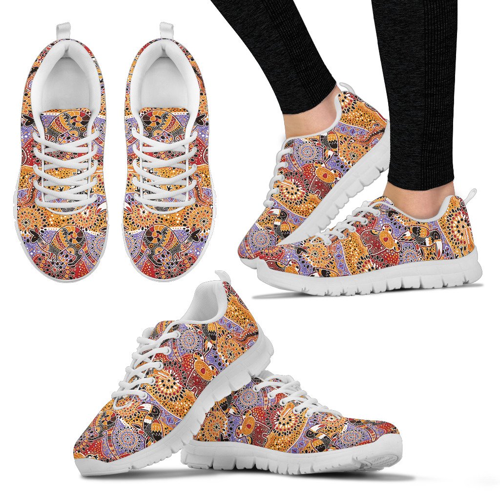 Aboriginal Sneakers, Koala Kangaroo Patterns Animals Shoes - Vibe Hoodie Shop