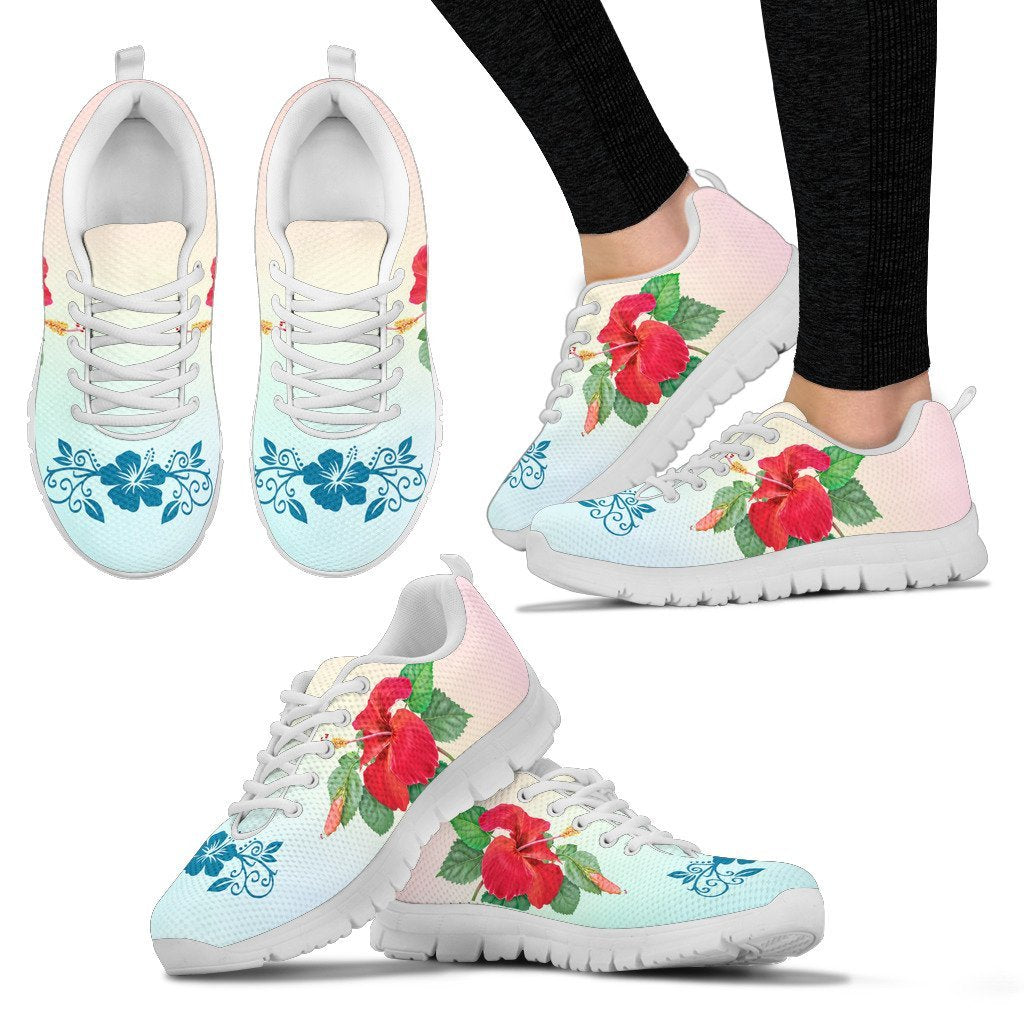 Fiji Shoes - Hibiscus Flowers Under The Rainbow Shoes - Vibe Hoodie Shop