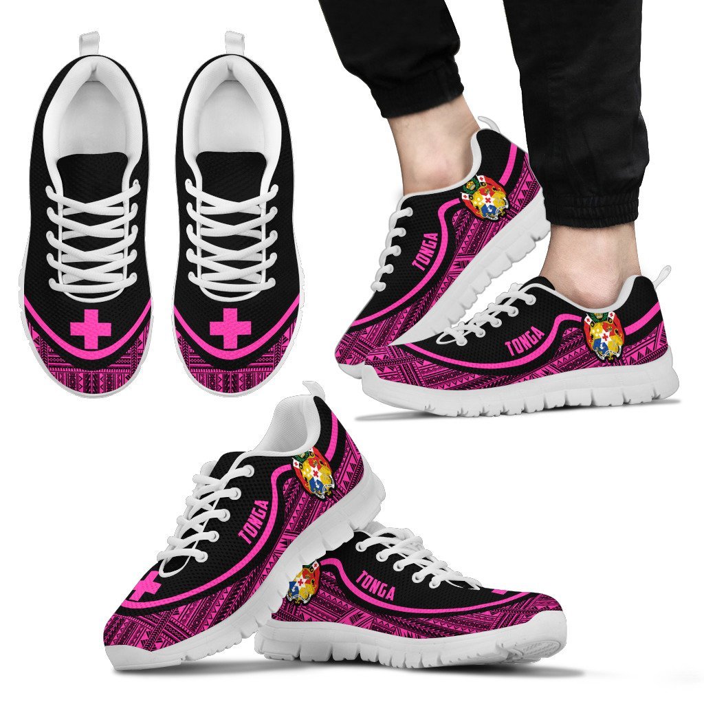 Tonga Wave Sneakers - Polynesian Pattern Pink Color - Vibe Hoodie Shop