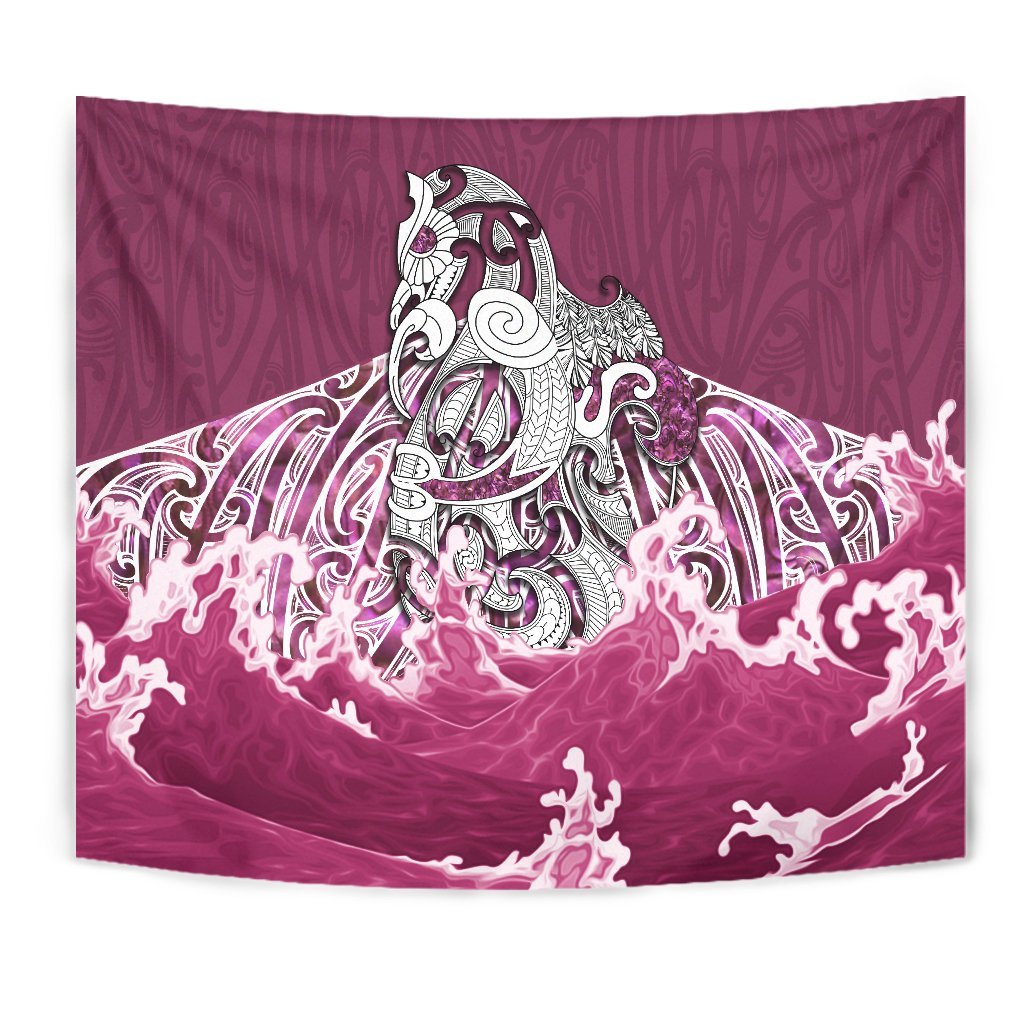 Maori Manaia The Blue Sea Tapestry, Pink - Vibe Hoodie Shop